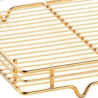 日本製 業務用品 ステンレス製 かご ゴールド 約400×300mm 送料無料