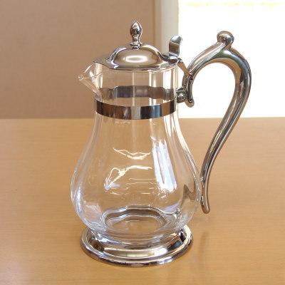 日本製 ガラス ピッチャー 台付き ジュースピッチャー 満水容量 1600cc