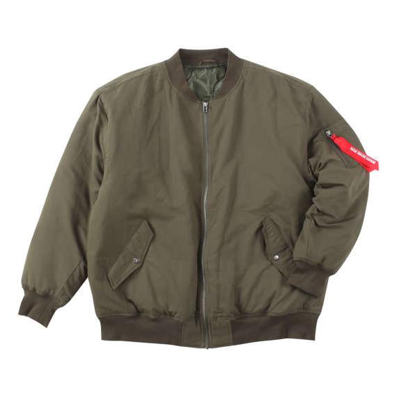 大きいサイズ メンズ□Mc.S.Pポリピーチ薄中綿MA-1ジャケット▽大きい