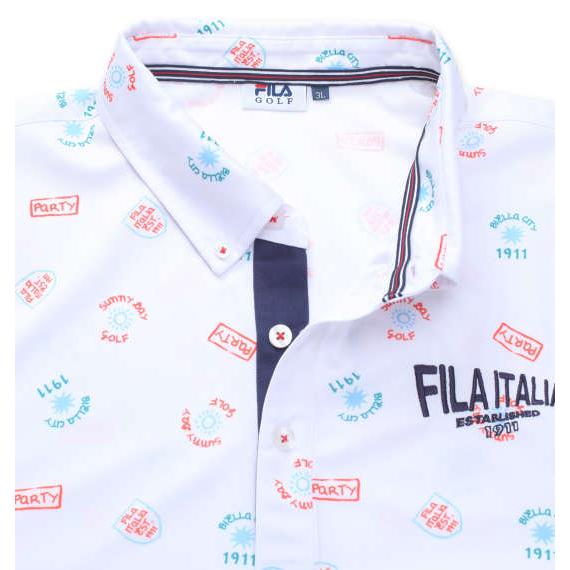 早期予約 大きいサイズ メンズ■FILA GOLFフリージングカノコエレメントプリント半袖シャツ▽大きいサイズ メンズ 3L 4L 5L 6L