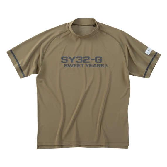 大きいサイズ SY32 メンズ ストレッチ モックネック 半袖シャツ 4L