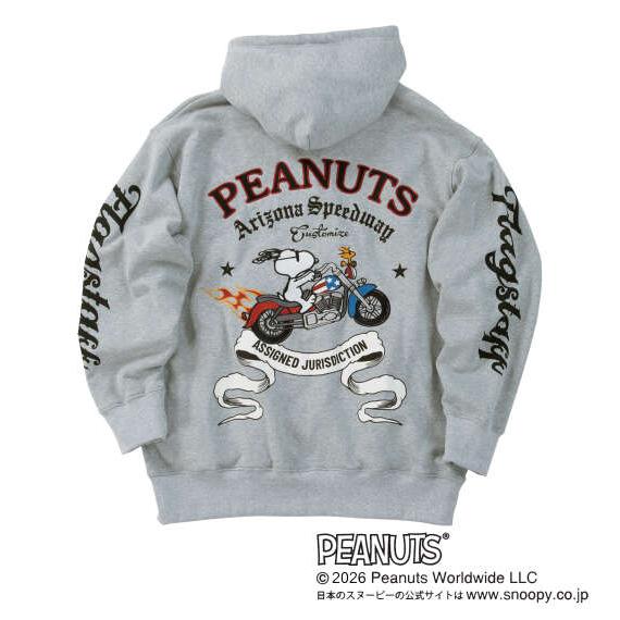 大きいサイズ メンズ□FLAGSTAFF×PEANUTSスヌーピーコラボフルジップ