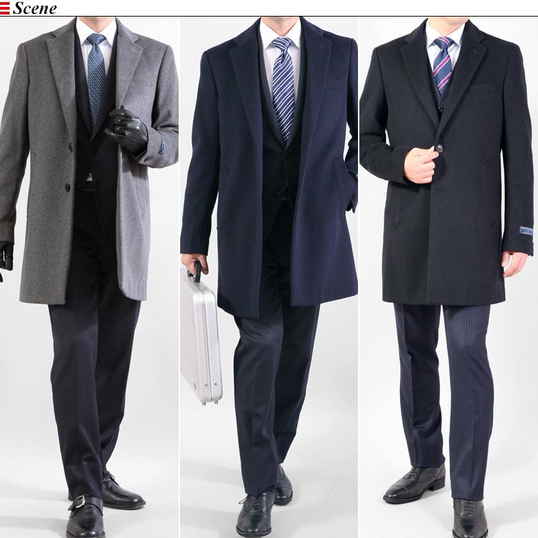 BOSS ダークネイビー チェスターコート 3つボタン 7669202610.jpg