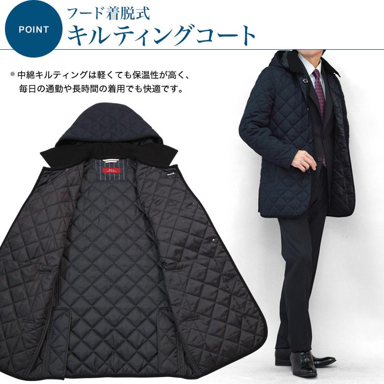 キルティング ハーフコート メンズ フード着脱可能 キルティングジャケット ダイヤキルト ブリティッシュ ビジネスカジュアル_15