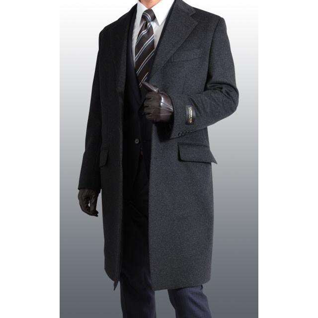 コート メンズ ビジネス カシミヤ ロング カシミヤ100 チェスター チャコール 40代 冬 送料無料 Chester C100 Charcoal メンズスーツkokubo 通販 Yahoo ショッピング
