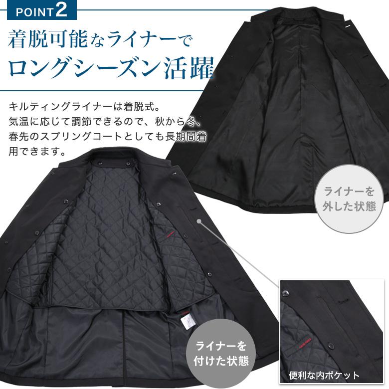 メンズスーツKOKUBO コート メンズ ステンカラー ボンディング素材