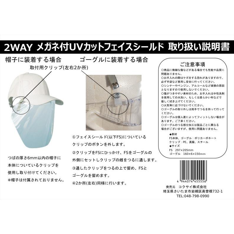 コクサイ(KOKUSAI)フェイスガード UVカットフェイスシールド メガネ 