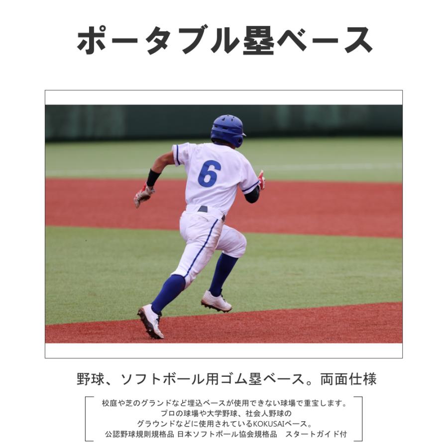 野球用ベース コクサイ KOKUSAI 一般用ゴム塁ベース ポータブル 10mm基準 両面 RB3100 1枚｜kokusai-shop｜05