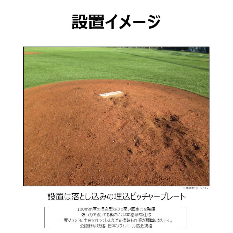 野球ベース ピッチャープレート コクサイ KOKUSAI 木台付ピッチャープレート100 埋め込み 一般用 RB810 1台 送料無料_2