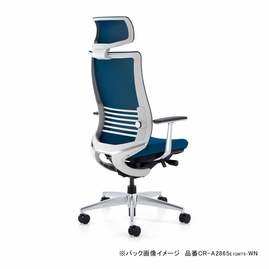 【ラクラク納品】コクヨ オフィスチェア Bezel ベゼル CR-A2835E6 ヘッドレスト付きタイプ 可動肘 ブラックフレーム  アルミポリッシュタイプの画像