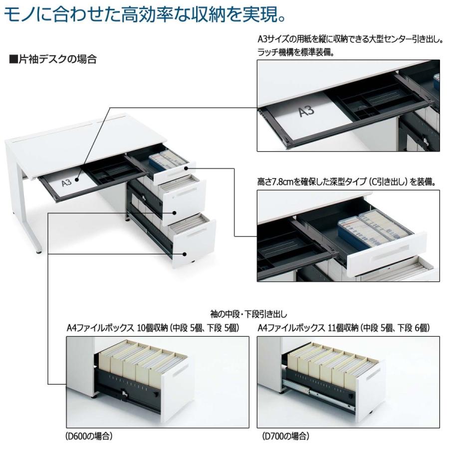【ラクラク納品】コクヨ デスク iSデスクシステム SD-ISN136LCBS 片袖机 B4タイプ 幅130×奥行60cm