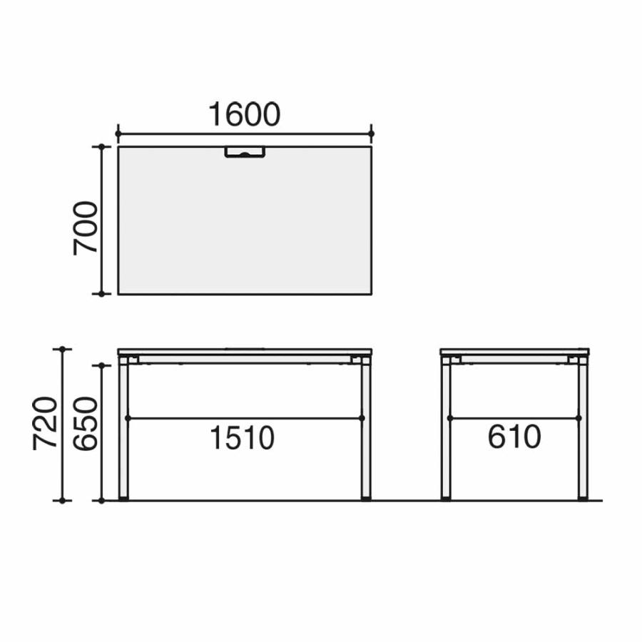 【ラクラク納品】コクヨ デスク Delphi2 デルフィ2 SD-DJ167 スタンダードテーブル 幅160×奥行70cmの画像