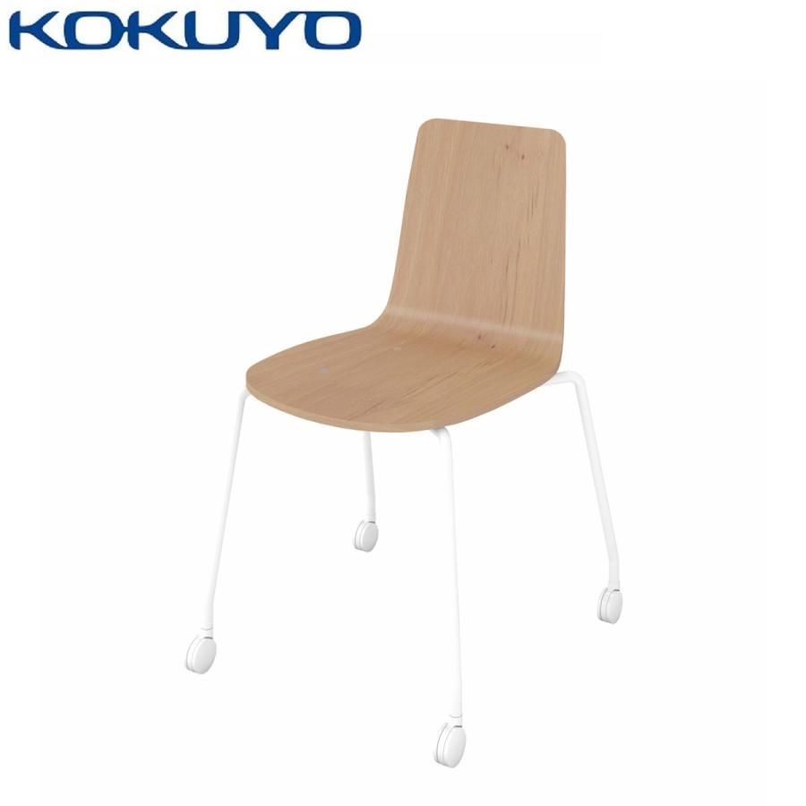 コクヨ チェア Mycket ミケット K03-W21-MY3X3 キャスター脚 塗装脚 合板シート 座パッドなし ホワイト脚