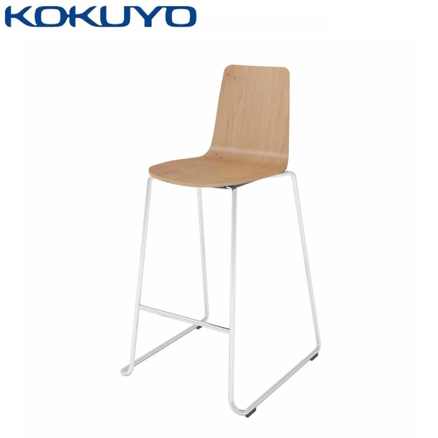 【ラクラク納品】コクヨ チェア Mycket ミケット K03-M41-MY3X2 ハイチェアー メッキ脚 合板シート 座パッドなし メッキ脚