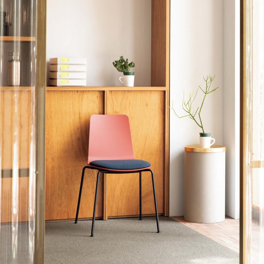【ラクラク納品】コクヨ チェア Mycket ミケット K03-W43 ハイチェアー 塗装脚 合板シート 座パッド付き ホワイト脚の画像