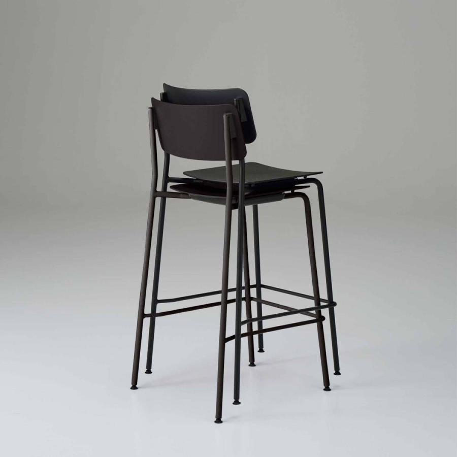 【ラクラク納品】コクヨ チェア ミーティングチェア Plocka プロッカ K05-W13_C_S ハイチェアー 合板シート クッション(レザー) 座パッド付き ホワイト脚の画像