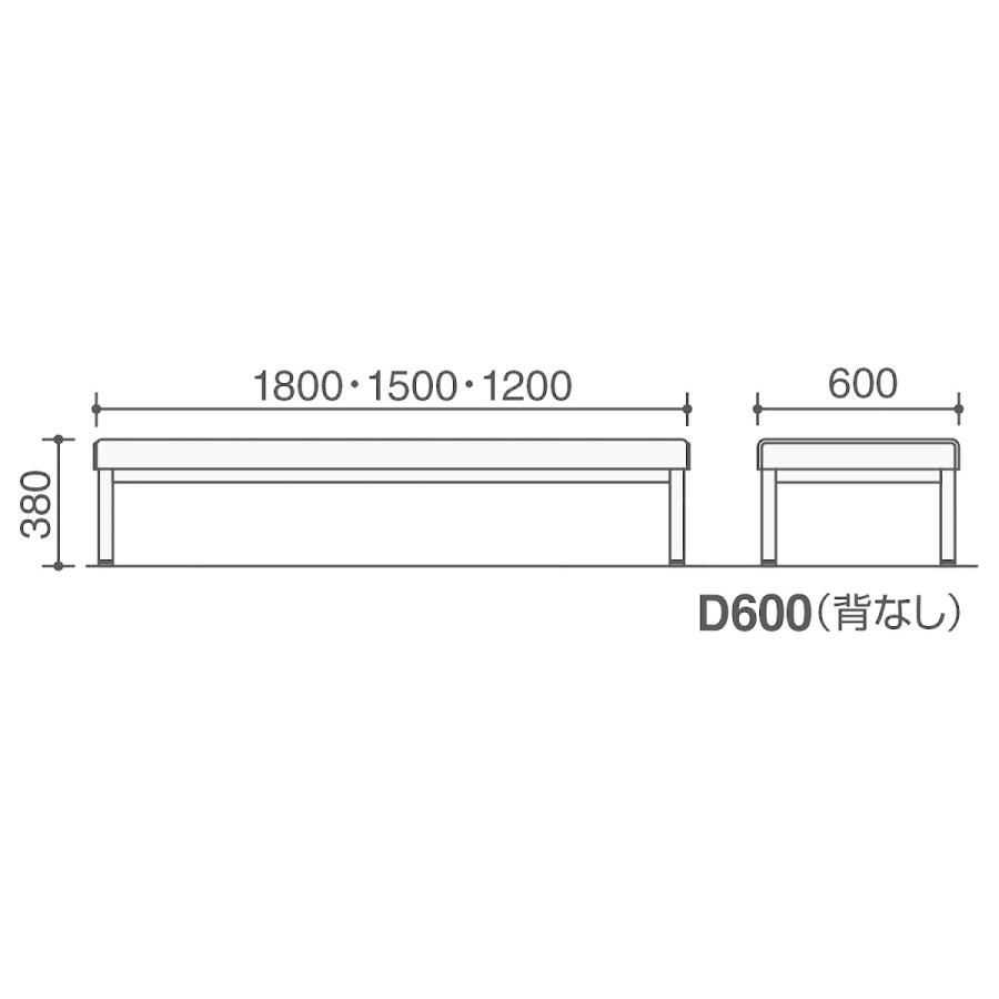 【ラクラク納品】 コクヨ ロビーチェア ロビーチェア150シリーズ CN-M151B 丸パイプ脚タイプ アームレスチェア D600(背なし) 3人用 W1500 メッキ脚_11