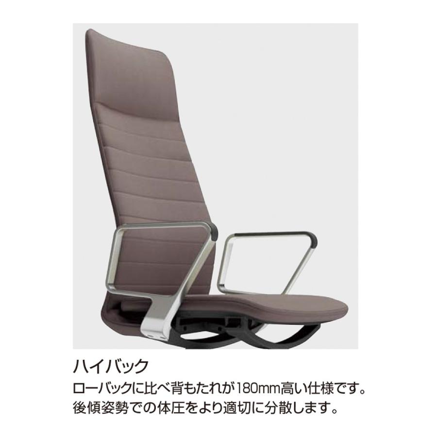 【ラクラク納品】コクヨ デスクチェア FABREファブレ C01-P282LU-B 革張り ハイバック ストライプ ブラックシェル ポリッシュ脚 アルミパネル肘【受注生産品】_14