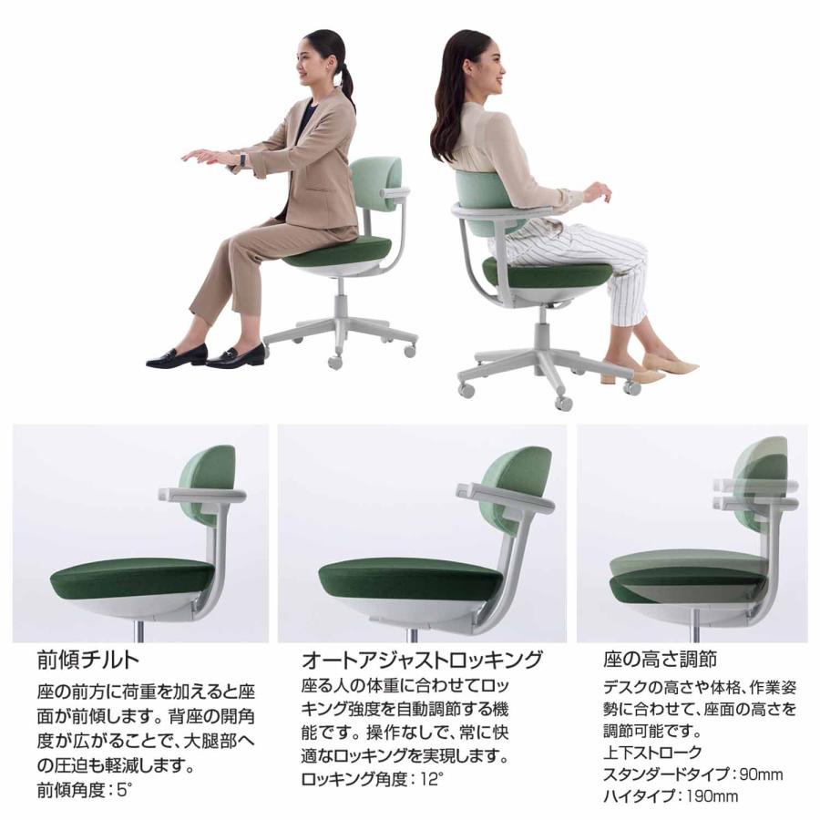 【ラクラク納品】コクヨ デスクチェア オフィスチェア pallo パロ C07-B11GU-BKE6A11 背合板タイプ スタンダード 本体ブラック ブラック脚_4