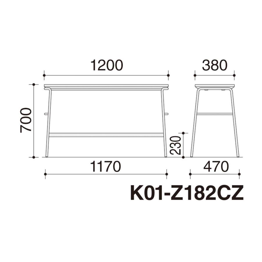 【ラクラク納品】コクヨ ミーティングチェア Any HighBench エニー ハイベンチ K01-Z182CZ 固定脚 背なし_16