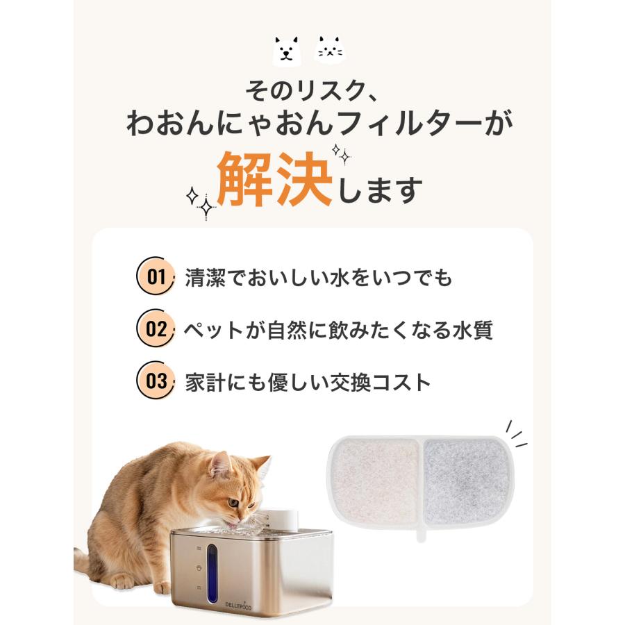 ペット用自動給水器 専用フィルター2枚入り 交換用 水飲み器 自動水