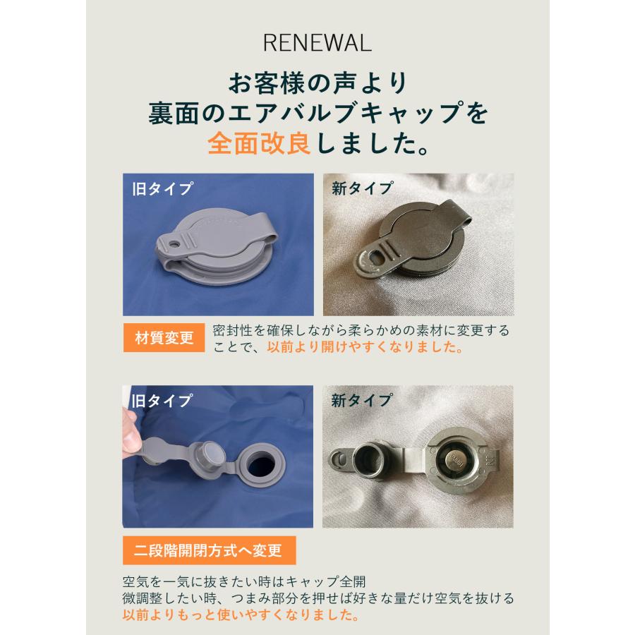 エアーマット 【1年間保証】10cm厚さ 広幅70cm キャンプマット 足踏み