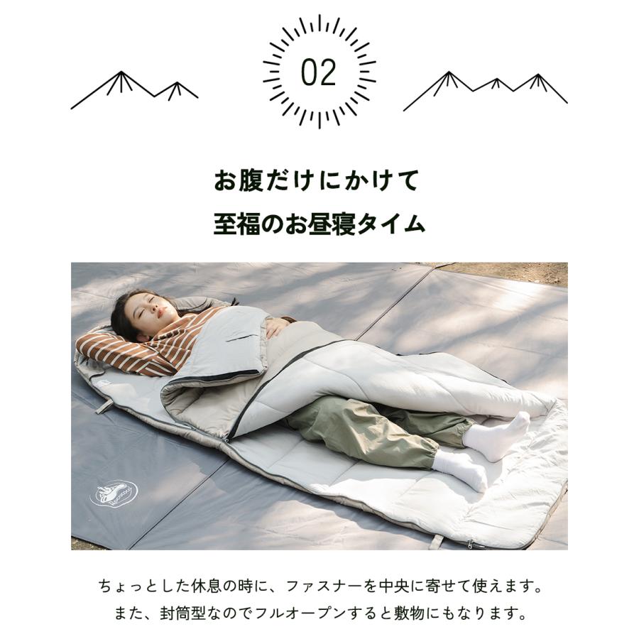 3WAY 寝袋 シュラフ 封筒型 軽量 極限温度-15℃ 防水 アウトドア キャンプ 来客用 登山 車中泊 防災用 丸洗い 異なるカラー連結可 秋用 冬用 収納袋付き｜kom-kom｜09