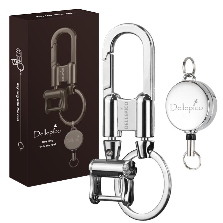 Dellepico キーホルダー リール 付き キーチェーン キーリング メンズ おしゃれ カラビナ タイプ スマートキー 家 自転車 バイク 高級 車 鍵 カギ 亜鉛合金製 Ya Kom Kom 通販 Yahoo ショッピング