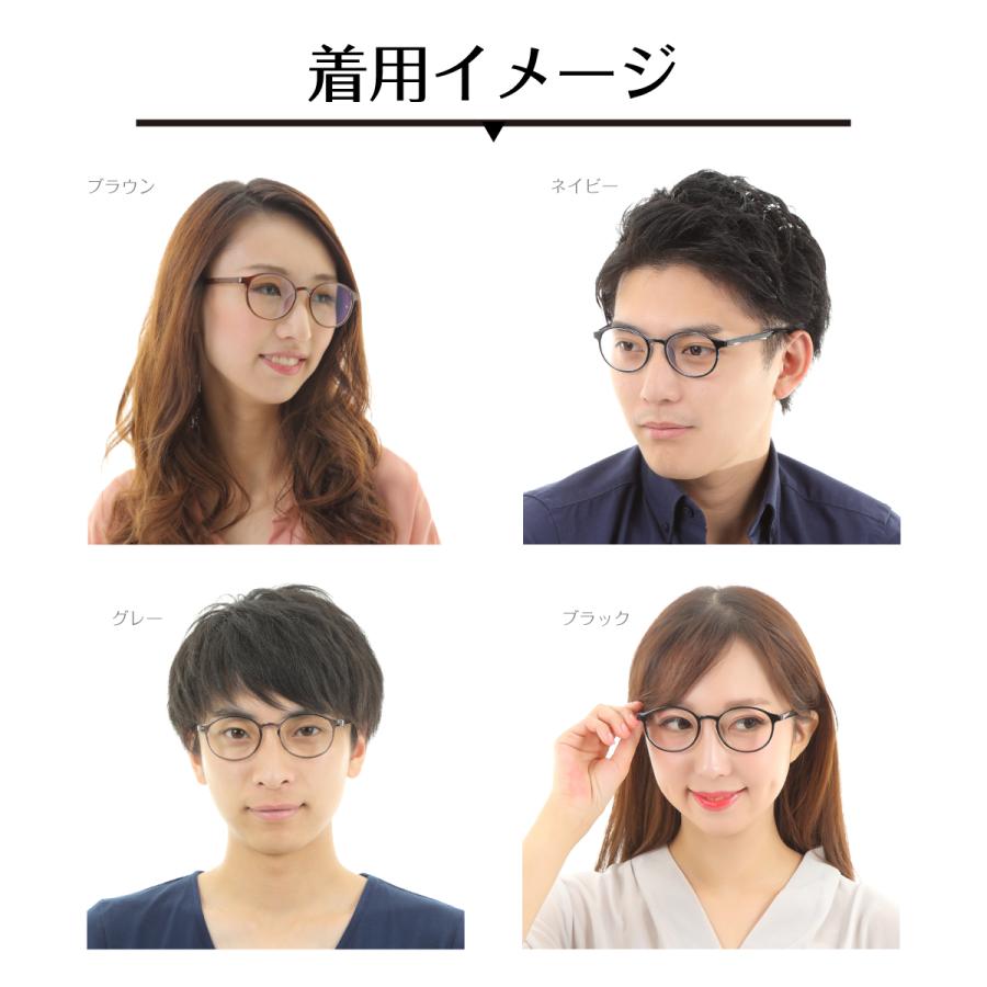 老眼鏡 スーパーブルーライトカット 94% ボストン 丸眼鏡 形状