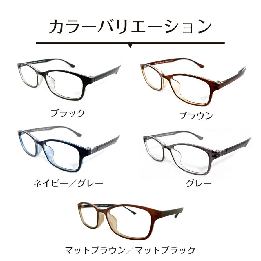 メガネ 度付き 度あり スクエア 形状記憶 フレーム 軽量 軽い 黒縁