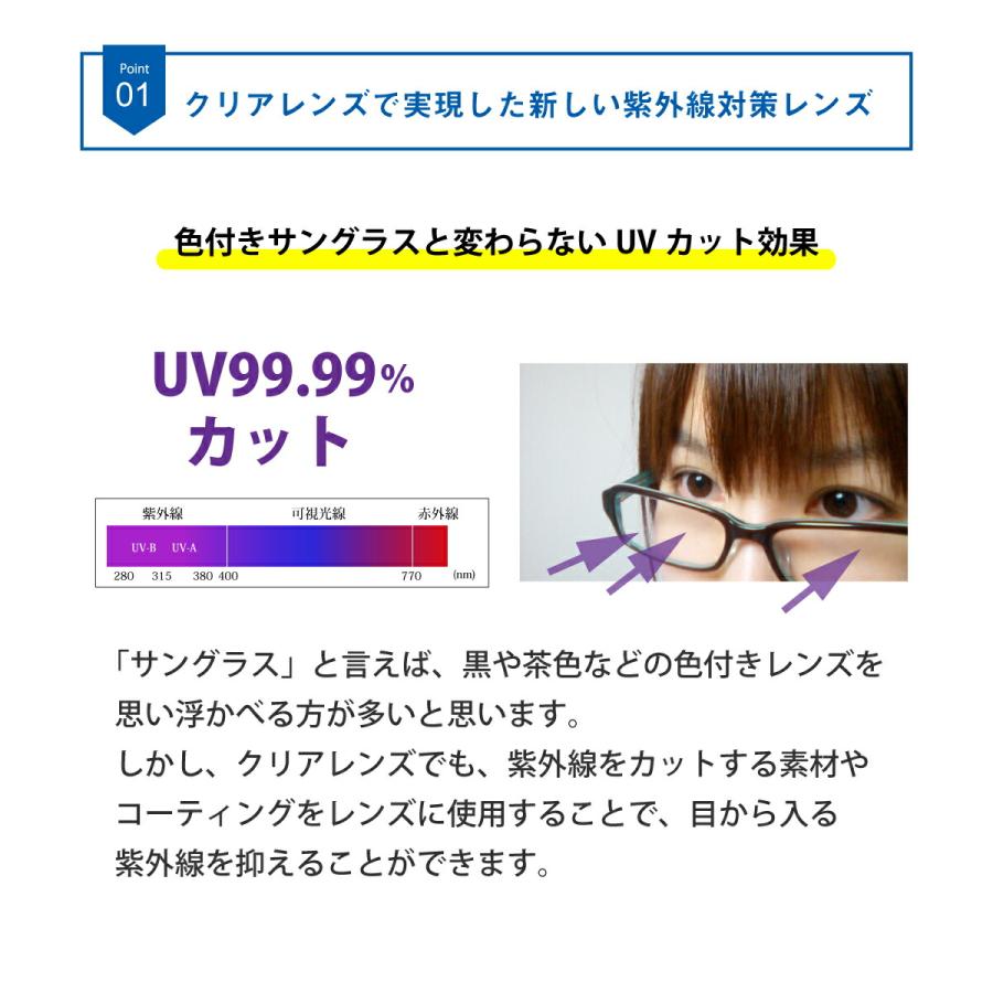 クリアサングラス 透明サングラス 度なし サングラス 伊達メガネ