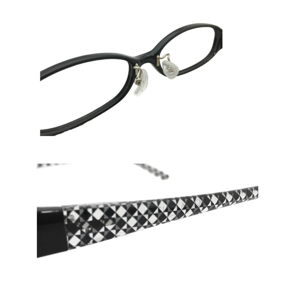 メガネ 度付き 度あり オーバル 鼻パッド付き 軽量 フレーム 黒縁 近視