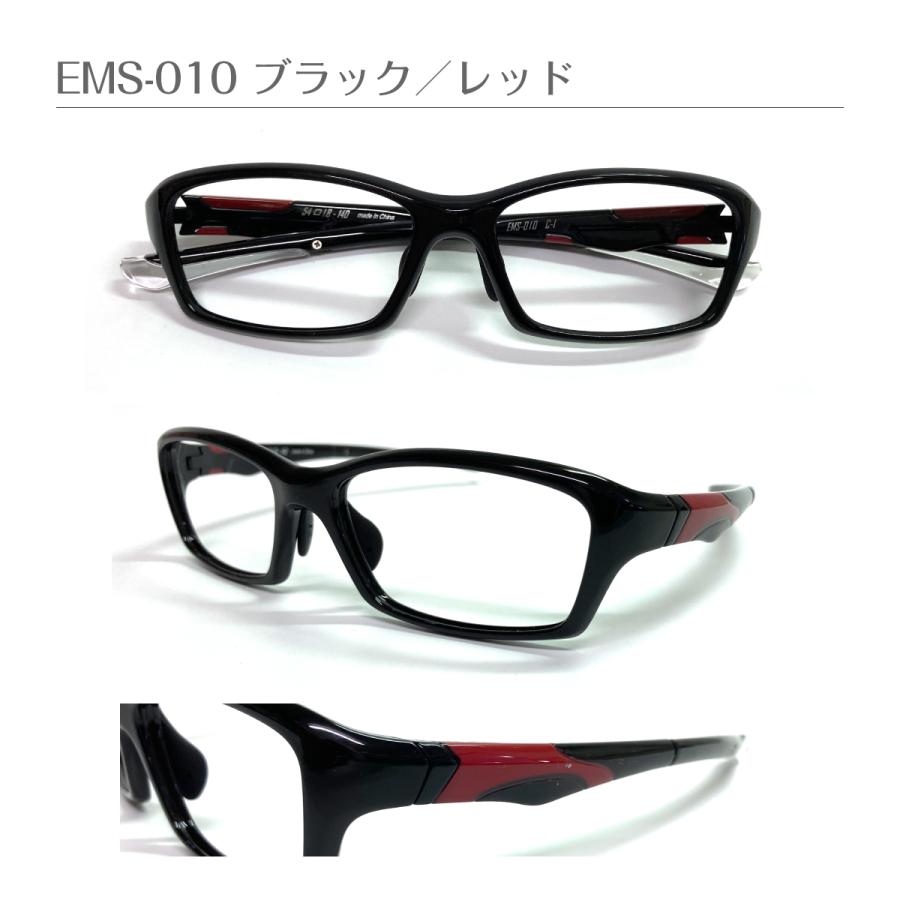 スポーツメガネ ブラック/レッド クリアレンズ スポーツメガネ 度付き 大きい 幅広 スクエア フルリム 軽量 近視 乱視