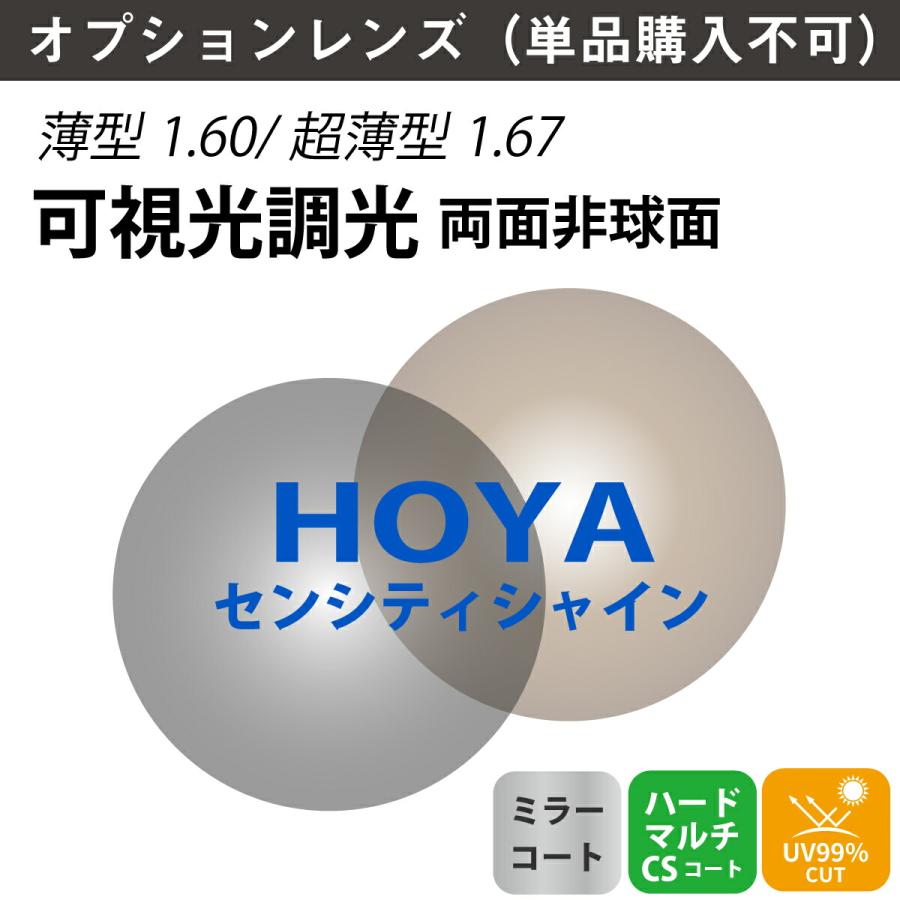 オプションレンズ】HOYA ホヤ 可視光調光 ミラーコート 両面非球面