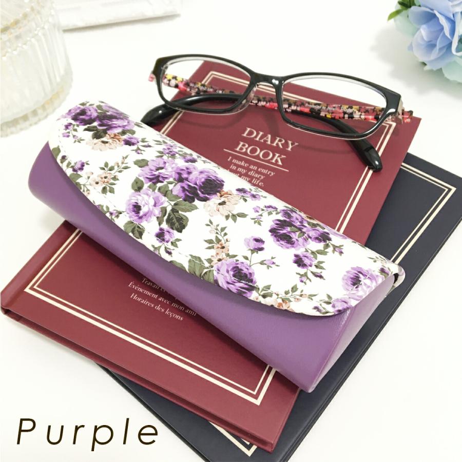 メガネケース 花柄 薔薇柄 バラ柄 マグネット 磁石 めがねケース 眼鏡