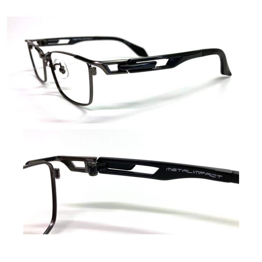 度付き メガネ スクエア 大きめ メタル フレーム ちょいワル 度あり 度