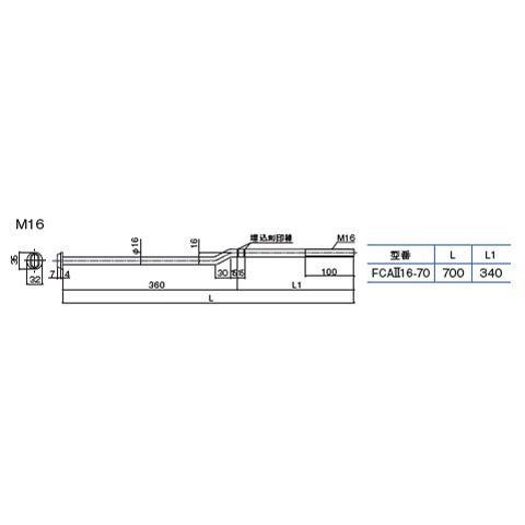 FCAII16-70　M16×700 BXカネシン 20本単位 【速効】