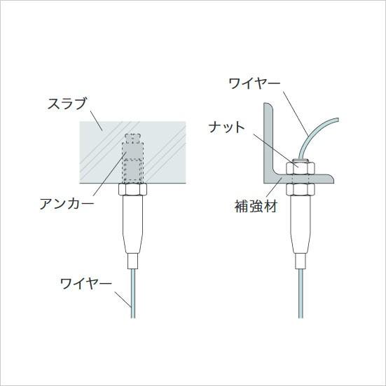 アラカワグリップ ワイヤーシステム Sf 38 天井金具 アンカー取り付け F1 5 2 5用 1 443 あかばね金物 通販 Yahoo ショッピング