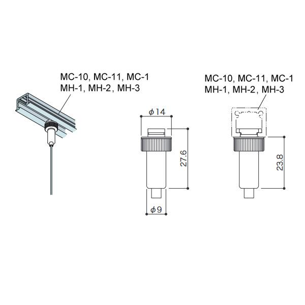 荒川技研 BS-32R-Rwhite ピクチャーレール MC MH レールアタッチメント 白 天井用 BS-32R-Rwhite｜komaki5kin｜02