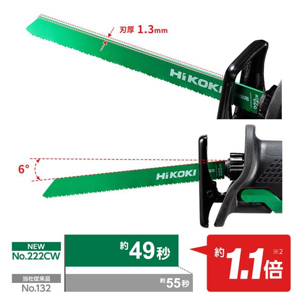 HiKOKI 工機 解体用 極厚 セーバソーブレード No.222CW 全長200mm 50枚入 000-4433｜komaki5kin｜03