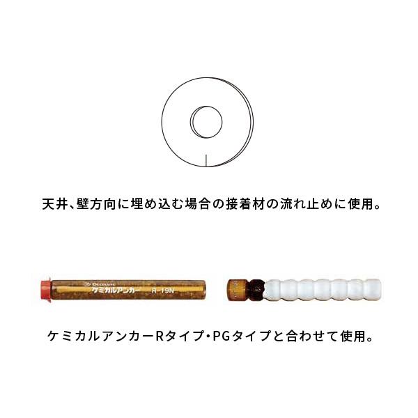 日本デコラックス ケミカルアンカー用ポリワッシャー 液だれ防止 適用