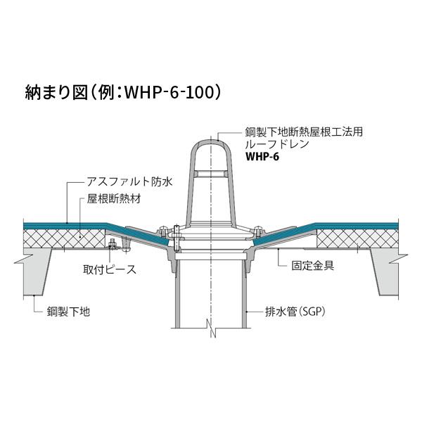 カネソウ ルーフドレン WHP-6 呼称150 たて引き 鋼製下地断熱屋根工法用 断熱材厚25mm_1
