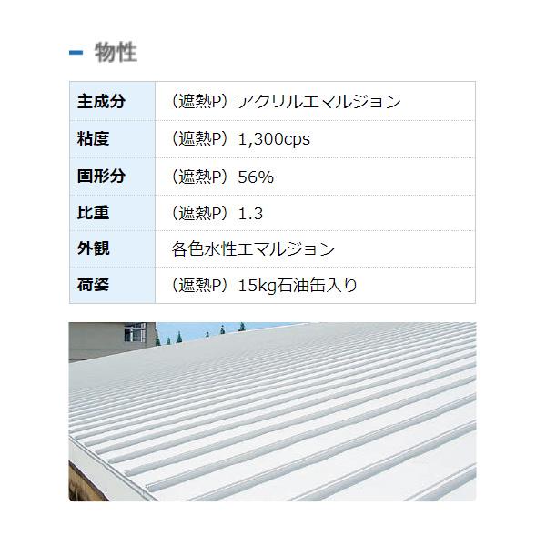 成瀬化学 太陽熱反射防水塗料 非歩行 ナルファルトトップ遮熱P グレー 15kg／缶_1