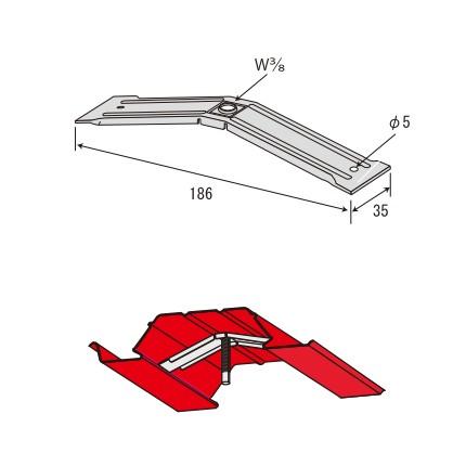 赤とんぼII JFE QLデッキ用吊り元金具 3分用 250個 サワタ SAWATA : あ