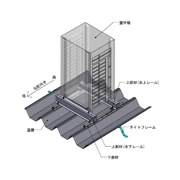 空調室外機用アルミ架台 ハゼ式折板屋根用 アルキットF 1212 : あ