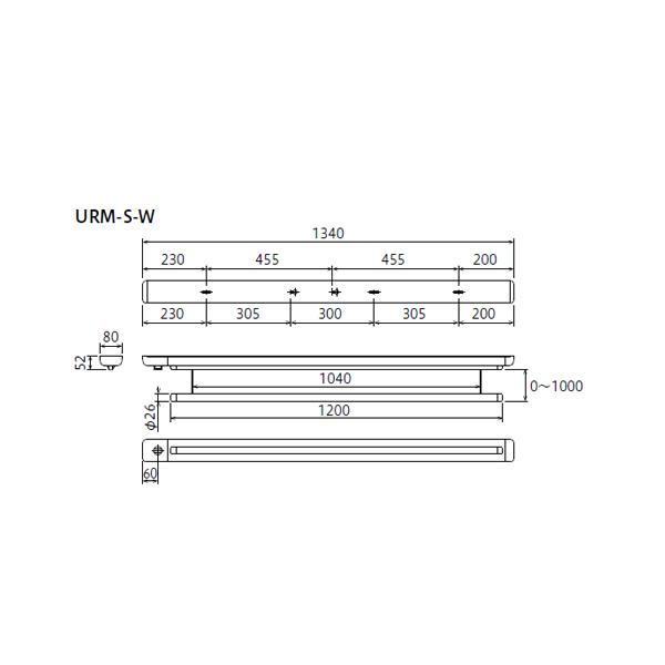 ホスクリーン 昇降式 操作棒タイプ ホワイト URM-S-W 川口技研 : あ