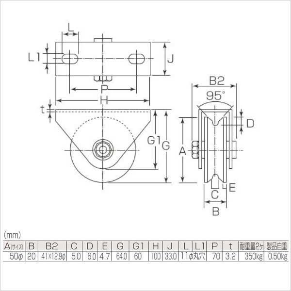 MK 枠付重量車 V型 C1000 50mm C-1000-500 丸喜金属 : あかばね MK 枠付重量車 V型 C1000 50mm C-1000-500 丸喜金属 : あかばね