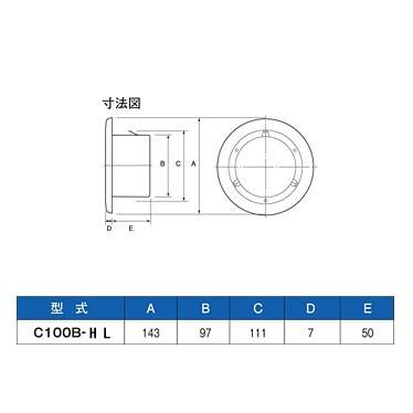 C100B-HL クーラー用スリーブキャップ φ100用 ヘアーライン 宇佐美工業｜komaki5kin｜10