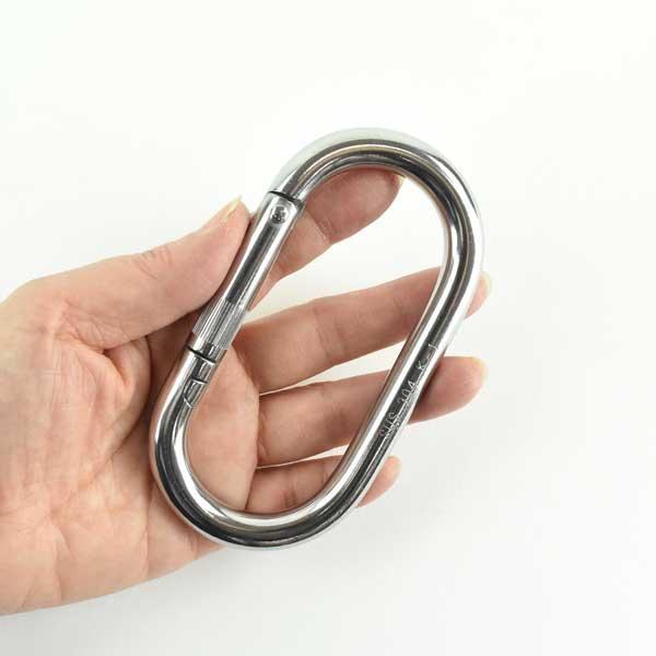 【値下げ】カラビナ 水本機械製作所 ステンレス(環付き) 100個 水本機械製作所 水本 ステンレス カラビナD型(環付) SUS316 線径