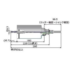 ウッディングコアストレートシャンクセット 刃先径110mm有効長130mm